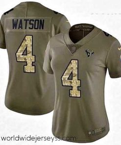 Exquisitely designed Womens Nike Houston Texans 4 Deshaun Watson Limited OliveCamo 2017 Salute to Service NFL Jersey