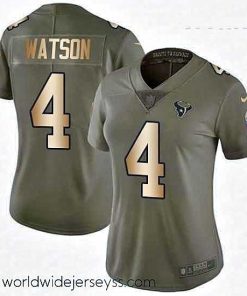 Superbly made Womens Nike Houston Texans 4 Deshaun Watson Limited OliveGold 2017 Salute to Service NFL Jersey