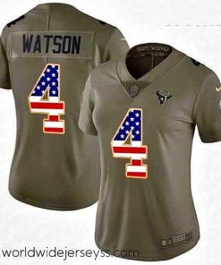 Exquisitely designed Womens Nike Houston Texans 4 Deshaun Watson Limited OliveUSA Flag 2017 Salute to Service NFL Jersey