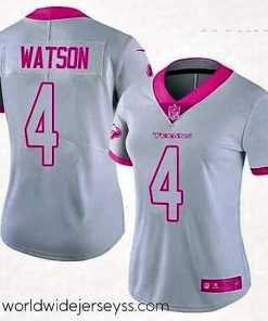 Exceptionally fashioned Womens Nike Houston Texans 4 Deshaun Watson Limited WhitePink Rush Fashion NFL Jersey