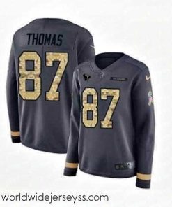 Marvelously styled Womens Nike Houston Texans 87 Demaryius Thomas Limited Black Salute to Service Therma Long Sleeve NFL Jersey