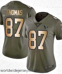 Finely crafted Womens Nike Houston Texans 87 Demaryius Thomas Limited Olive Gold 2017 Salute to Service NFL Jersey