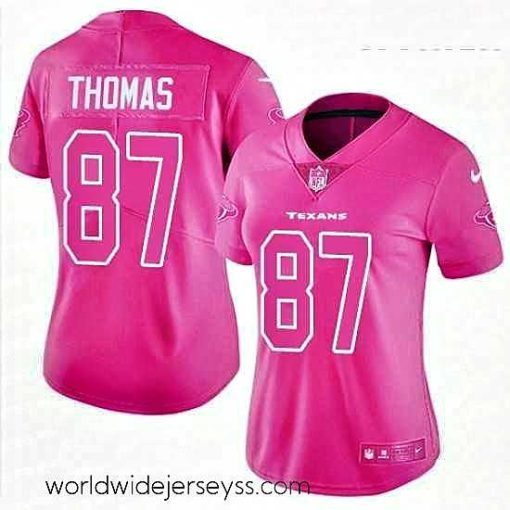 Exquisitely designed Womens Nike Houston Texans 87 Demaryius Thomas Limited Pink Rush Fashion NFL Jersey