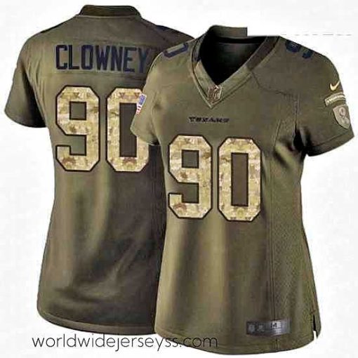 Exquisitely designed Womens Nike Houston Texans 90 Jadeveon Clowney Elite Green Salute to Service NFL Jersey