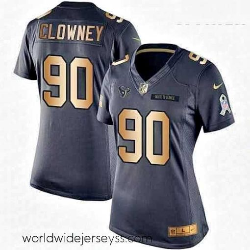 Exceptionally fashioned Womens Nike Houston Texans 90 Jadeveon Clowney Limited BlackGold Salute to Service NFL Jersey