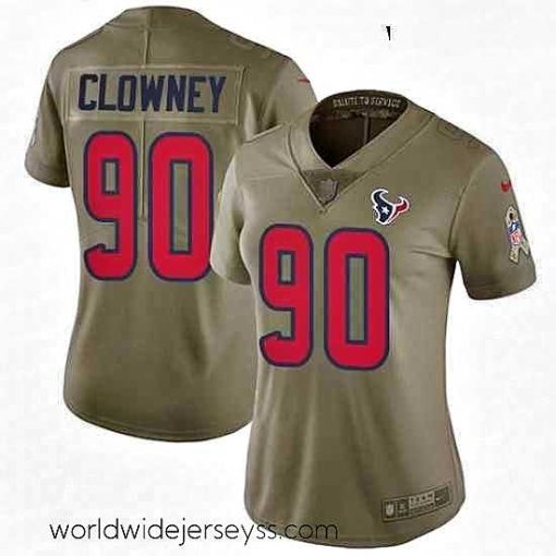 Exceptionally fashioned Womens Nike Houston Texans 90 Jadeveon Clowney Limited Olive 2017 Salute to Service NFL Jersey