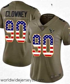 Superbly made Womens Nike Houston Texans 90 Jadeveon Clowney Limited OliveUSA Flag 2017 Salute to Service NFL Jersey