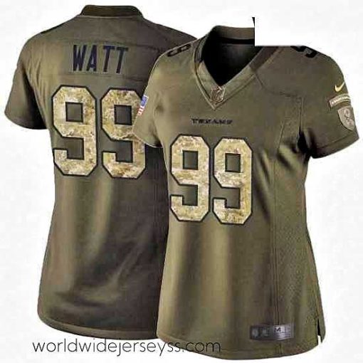 Marvelously styled Womens Nike Houston Texans 99 JJ Watt Elite Green Salute to Service NFL Jersey