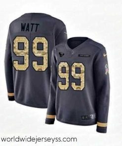 Exquisitely designed Womens Nike Houston Texans 99 JJ Watt Limited Black Salute to Service Therma Long Sleeve NFL Jersey
