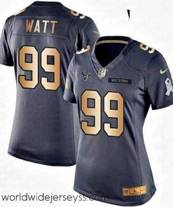 Marvelously styled Womens Nike Houston Texans 99 JJ Watt Limited BlackGold Salute to Service NFL Jersey