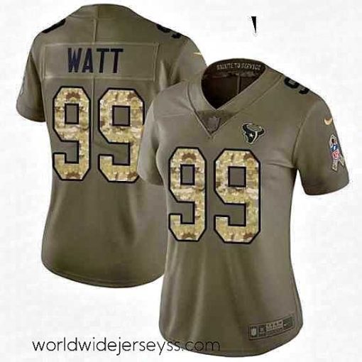 Superbly made Womens Nike Houston Texans 99 JJ Watt Limited OliveCamo 2017 Salute to Service NFL Jersey