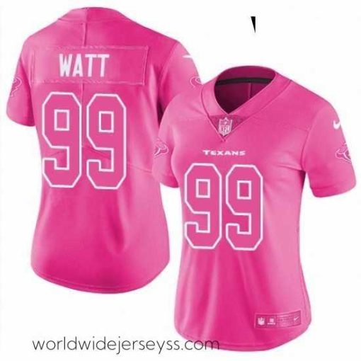 Exquisitely designed Womens Nike Houston Texans 99 JJ Watt Limited Pink Rush Fashion NFL Jersey