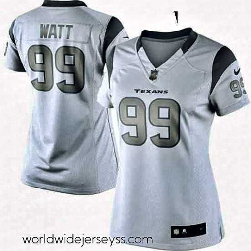 Superbly made Womens Nike Houston Texans 99 JJ Watt Limited White Platinum NFL Jersey