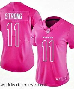 Superbly made Womens Nike Texans #11 Jaelen Strong Pink  Stitched NFL Limited Rush Fashion Jersey
