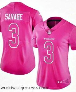 Superbly made Womens Nike Texans #3 Tom Savage Pink  Stitched NFL Limited Rush Fashion Jersey