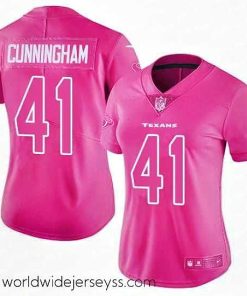 Marvelously styled Womens Nike Texans #41 Zach Cunningham Pink  Stitched NFL Limited Rush Fashion Jersey