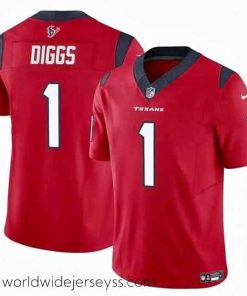 Exceptionally fashioned Houston Texans 1 Stefon Diggs Red 2024 F.U.S.E Vapor Untouchable Limited Stitched Football Jersey
