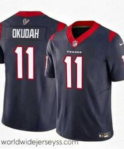 Marvelously styled Houston Texans 11 Jeff Okudah Navy 2024 F.U.S.E Vapor Untouchable Limited Stitched Football Jersey