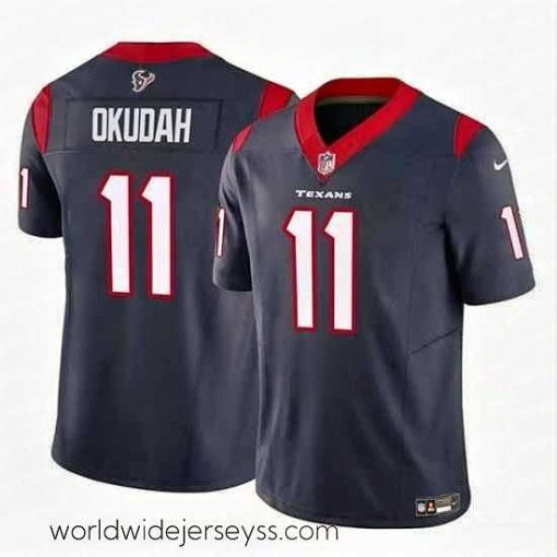 Marvelously styled Houston Texans 11 Jeff Okudah Navy 2024 F.U.S.E Vapor Untouchable Limited Stitched Football Jersey