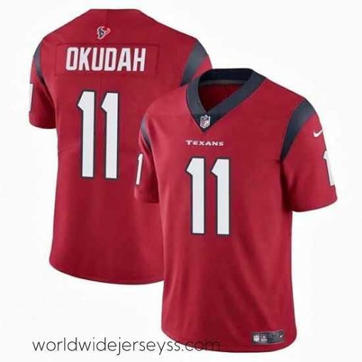Exceptionally fashioned Houston Texans 11 Jeff Okudah Red Vapor Untouchable Limited Stitched Football Jersey