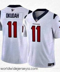 Marvelously styled Houston Texans 11 Jeff Okudah White 2024 F.U.S.E Vapor Untouchable Limited Stitched Football Jersey