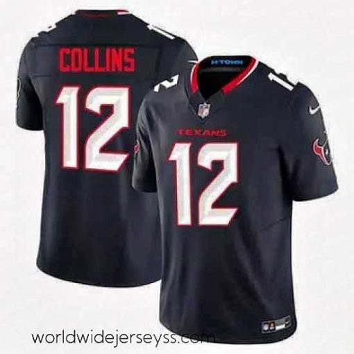 Exceptionally fashioned Houston Texans 12 Nico Collins Navy 2024 Alternate F.U.S.E Vapor Stitched Jersey
