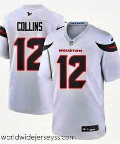 Exquisitely designed Houston Texans 12 Nico Collins White 2024 2nd Alternate F.U.S.E Vapor Stitched Jersey