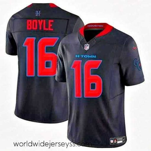 Exceptionally fashioned Houston Texans 16 Tim Boyle Navy 2024 2nd Alternate F.U.S.E Vapor Stitched Football Jersey