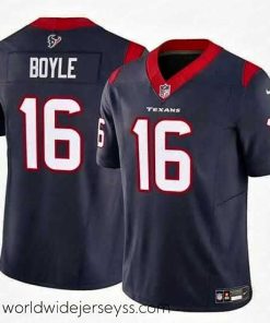 Superbly made Houston Texans 16 Tim Boyle Navy 2024 Vapor F.U.S.E  Limited Stitched Football Jersey