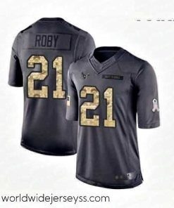 Finely crafted Houston Texans 21 Bradley Roby Limited Black 2016 Salute to Service Football Jersey