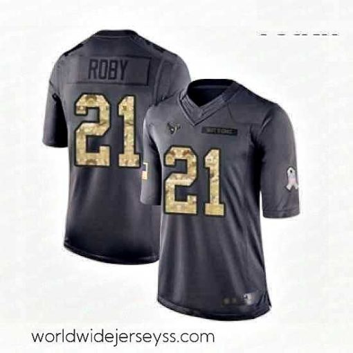 Finely crafted Houston Texans 21 Bradley Roby Limited Black 2016 Salute to Service Football Jersey