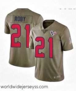 Superbly made Houston Texans 21 Bradley Roby Limited Olive 2017 Salute to Service Football Jersey