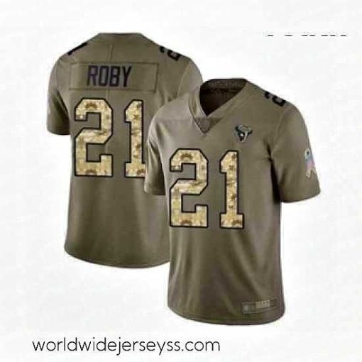 Marvelously styled Houston Texans 21 Bradley Roby Limited Olive Camo 2017 Salute to Service Football Jersey