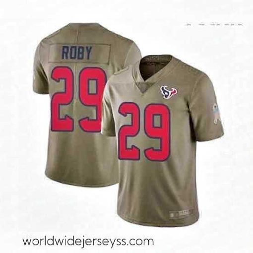 Superbly made Houston Texans 29 Bradley Roby Limited Olive 2017 Salute to Service Football Jersey