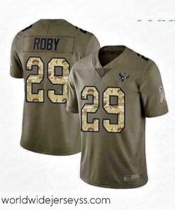 Finely crafted Houston Texans 29 Bradley Roby Limited Olive Camo 2017 Salute to Service Football Jersey