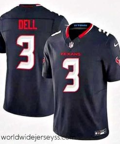 Exquisitely designed Houston Texans 3 Tank Dell Navy 2024 Alternate F.U.S.E Vapor Stitched Football Jersey