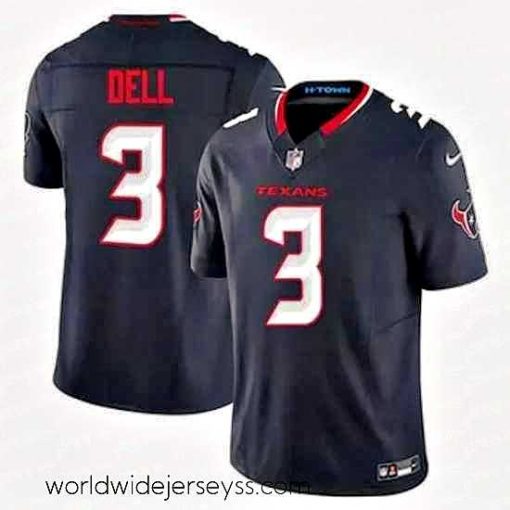 Exquisitely designed Houston Texans 3 Tank Dell Navy 2024 Alternate F.U.S.E Vapor Stitched Football Jersey