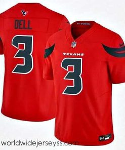 Superbly made Houston Texans 3 Tank Dell Red 2024 Alternate F.U.S.E Vapor Stitched Football Jersey