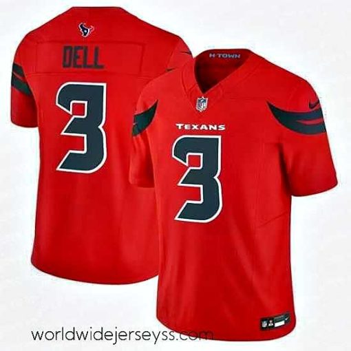 Superbly made Houston Texans 3 Tank Dell Red 2024 Alternate F.U.S.E Vapor Stitched Football Jersey