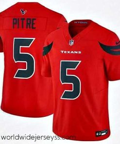 Exquisitely designed Houston Texans 5 Jalen Pitre Red 2024 Alternate F.U.S.E Vapor Stitched Football Jersey