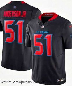 Marvelously styled Houston Texans 51 Will Anderson Jr  Navy 2024 2nd Alternate F.U.S.E Vapor Stitched Football Jersey