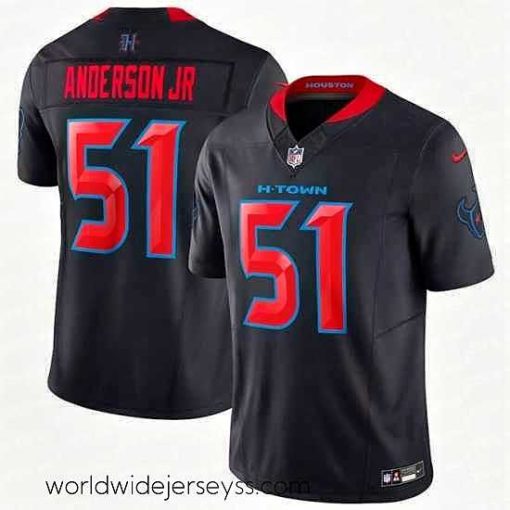 Marvelously styled Houston Texans 51 Will Anderson Jr  Navy 2024 2nd Alternate F.U.S.E Vapor Stitched Football Jersey