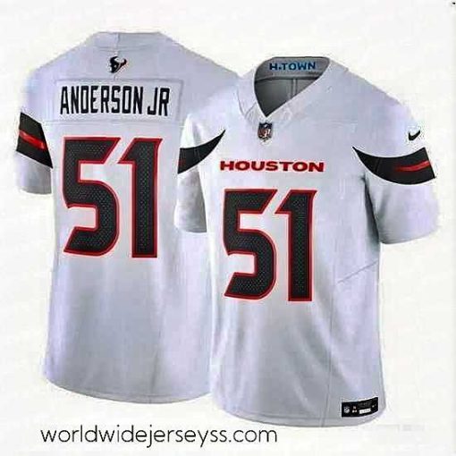 Superbly made Houston Texans 51 Will Anderson Jr White 2024 Vapor F.U.S.E Limited Stitched Jersey