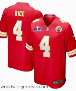 Exceptionally fashioned Kansas City Chiefs 4 Rashee Rice Red 2023 F.U.S.E  Vapor Untouchable Limited Stitched 2024 Super Bowl LVIII Jersey