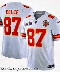 Finely crafted Kansas City Chiefs 87 Travis Kelce White 2023 F.U.S.E  Vapor Untouchable Limited Stitched 2024 Super Bowl LVIII Jersey