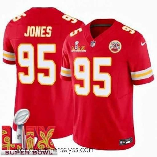 Superbly made Kansas City Chiefs Chris Jones #95 Red 2024 2025 Super Bowl LIX F.U.S.E Stitched Jersey