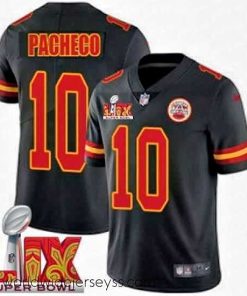 Exceptionally fashioned Kansas City Chiefs Isiah Pacheco #10 Black 2024 2025 Super Bowl LIX F.U.S.E Stitched Jersey