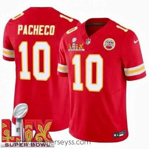 Exceptionally fashioned Kansas City Chiefs Isiah Pacheco #10 Red 2024 2025 Super Bowl LIX F.U.S.E Stitched Jersey