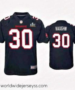 Exceptionally fashioned Ke'Shawn Vaughn Buccaneers Black Super Bowl Lv Game Fashion Jersey