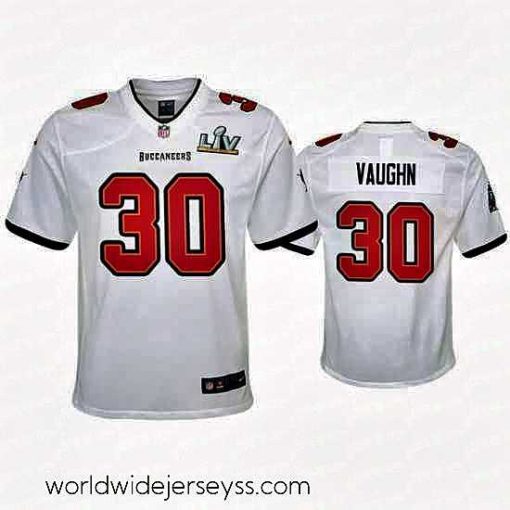 Superbly made Ke'Shawn Vaughn Buccaneers White Super Bowl Lv Game Jersey